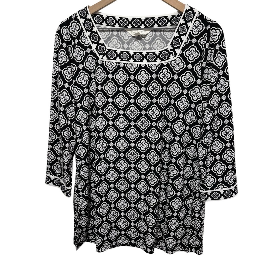 Magnolia Grace Mariana Square Neck Knit Top Office Workwear Women’s Size Large